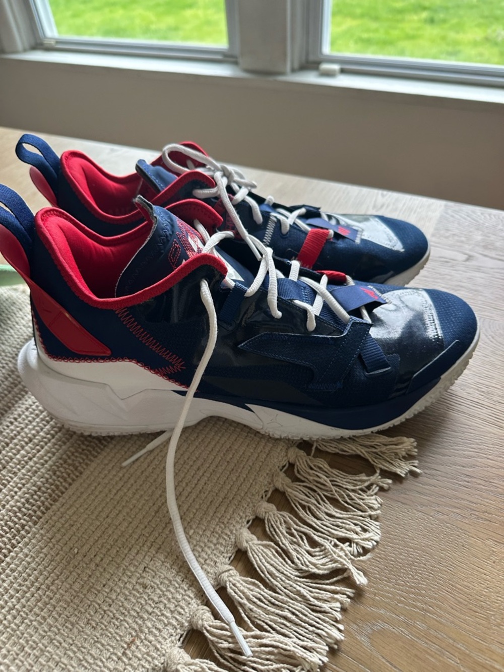Size 13 men’s Jordan’s . Red white and blue